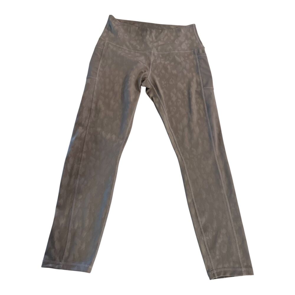 LegEnd High Rise Leopard Print Leggings Taupe Women's L Athleisure Activewear